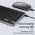 Coteci Dual Mode Wireless, Bluetooth Mouse and Keyboard Combo English Layout - Gray